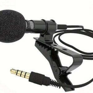 Microfone de Karaokê Portátil Mini Microfone de Entrevista Móvel Omnidirecional com Clipe