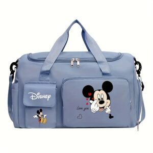 Bolsa de Viagem - Tecido Oxford - Alça Ajustável, Separação Úmida/Seca, Estampa Cartoon Disney