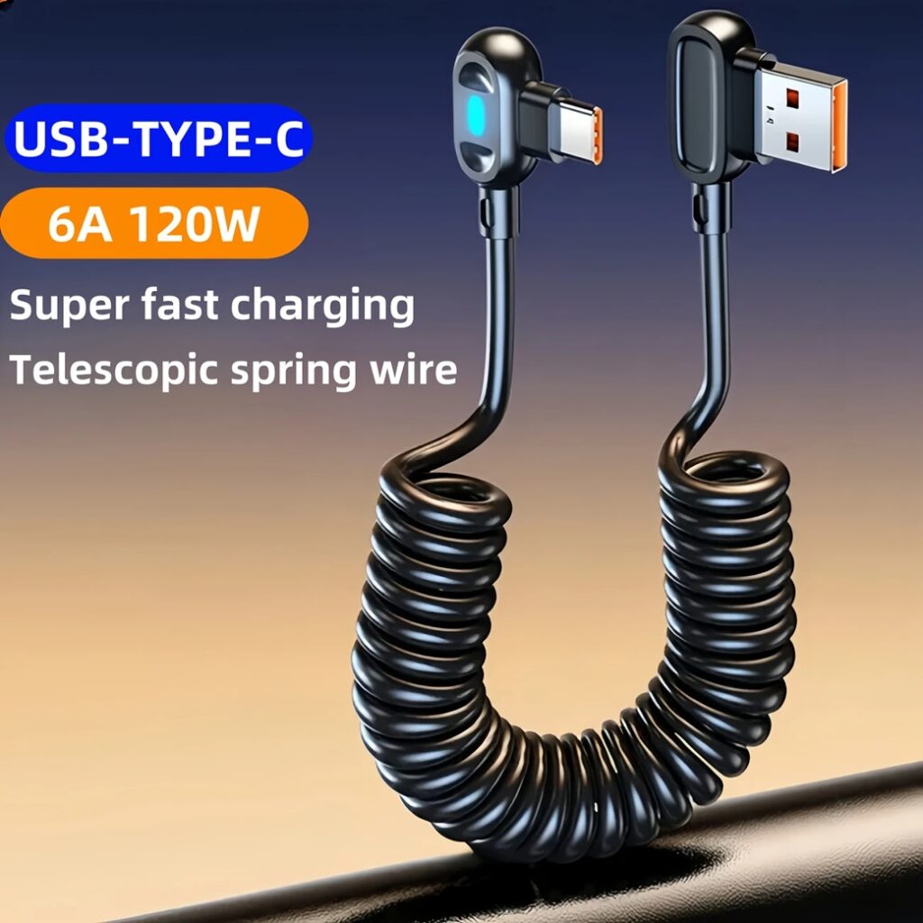 Carregador Rápido USB Tipo C Max 120W 6A & Transferência de Dados