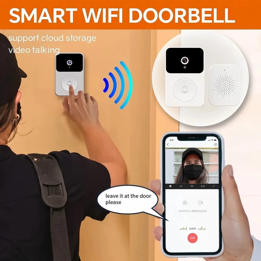 Câmera de porta inteligente sem fio, bateria recarregável de 300mAh