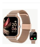 Smartwatch com Pulseira de Malha em Aço Inoxidável, Múltiplos Modos Esportivos