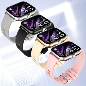 Smartwatch com Pulseira Preta silicone, Múltiplos Modos Esportivos