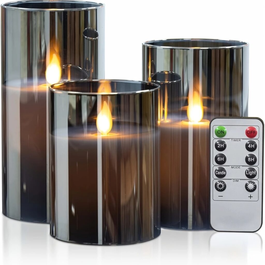 Conjunto de 3 Velas LED de Coluna Sem Chama com Absorção de Umidade