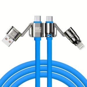 Cabo de carregamento rápido super rápido 100W 4 em 1 - 2m - AZUL