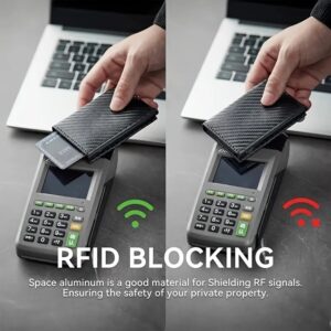 Carteira Fina com Bloqueio RFID - Nylon Durável, Dobrável com Porta-Cartões Removível