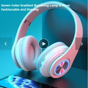 Fone de ouvido sem fio dobrável alta fidelidade estéreo baixo fone criança capacete - BRANCO